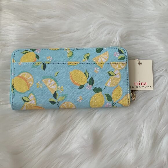 TRINA TURK Lemon Small & Large Continental Zip Around Wallets SET of 2 - Picture 5 of 7